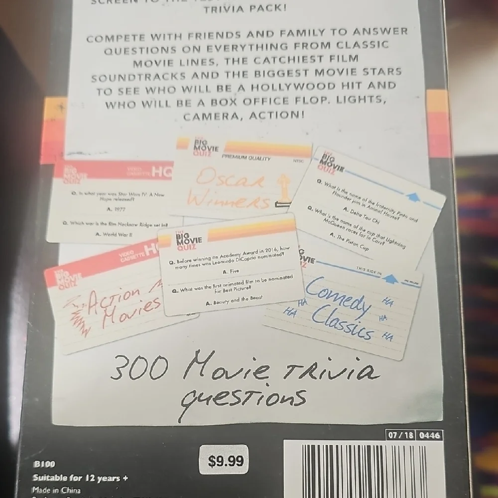 Big Movie Quiz Trivia Game NEW 12 & Up